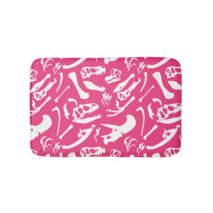 Dinosaur Bones (Pink) Bath Mat