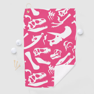 Dinosaur Bones (Pink) Golf Towel