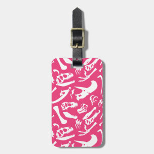 Dinosaur Bones (Pink) Luggage Tag