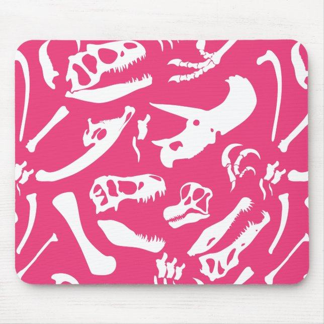 Dinosaur Bones (Pink) Mouse Mat (Front)