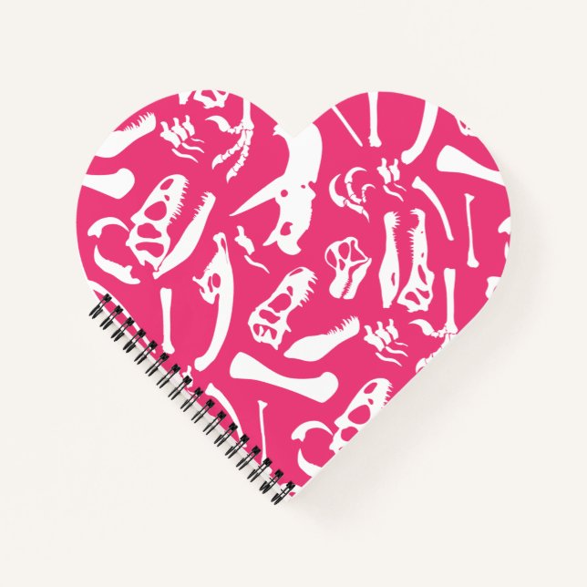 Dinosaur Bones (Pink) Notebook (Front)