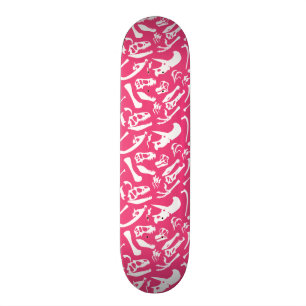 Dinosaur Bones (Pink) Skateboard