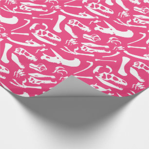 Dinosaur Bones (Pink) Wrapping Paper
