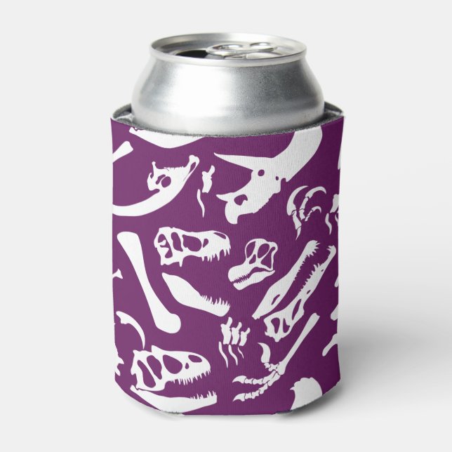 Dinosaur Bones (Purple) Can Cooler (Can Front)