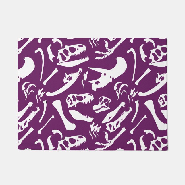 Dinosaur Bones (Purple) Doormat (Front)