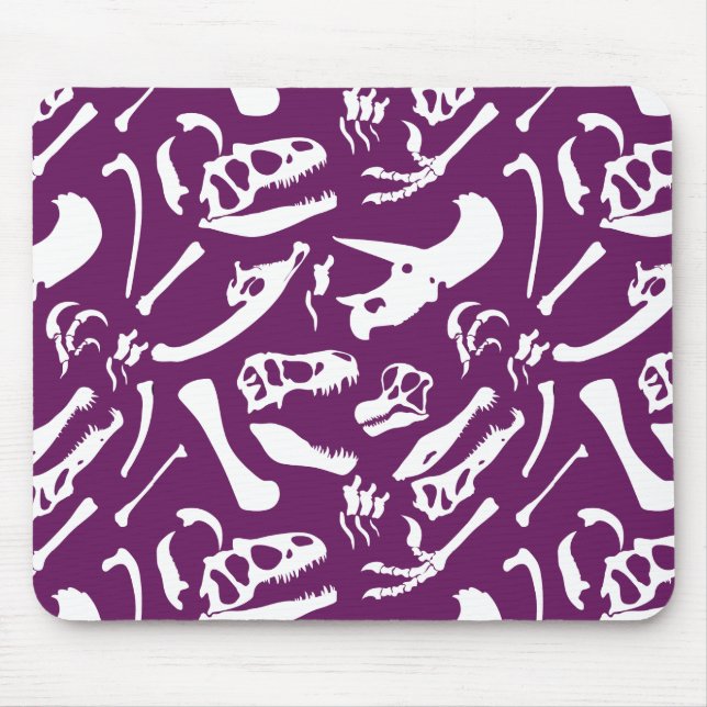 Dinosaur Bones (Purple) Mouse Mat (Front)