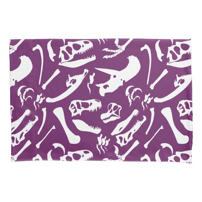 Dinosaur Bones (Purple) Pillowcase (Front)