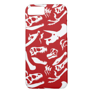 Dinosaur Bones (Red) iPhone 8/7 Case