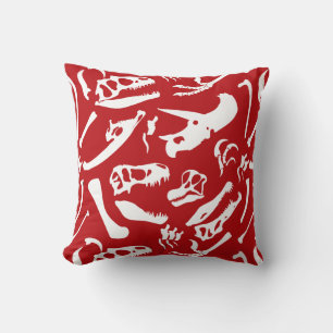 Dinosaur Bones (Red) Cushion