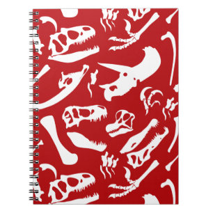 Dinosaur Bones (Red) Notebook