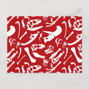 Dinosaur Bones (Red) Postcard