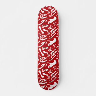 Dinosaur Bones (Red) Skateboard