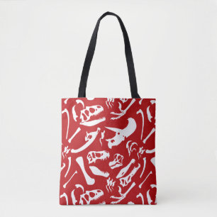 Dinosaur Bones (Red) Tote Bag
