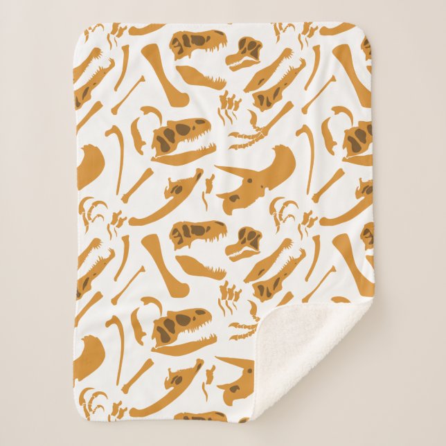 Dinosaur Bones Sherpa Blanket (Front)
