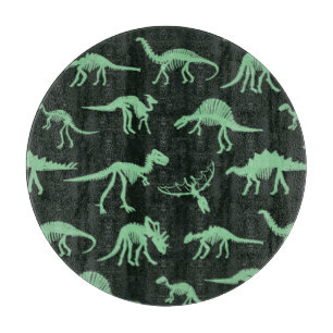 Dinosaur Bones Vintage Silhouette Illustration. Cutting Board