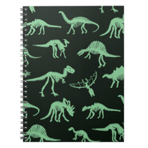 Dinosaur Bones Vintage Silhouette Illustration. Notebook
