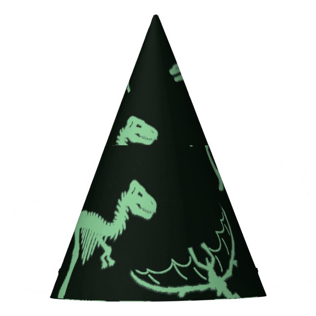 Dinosaur Bones Vintage Silhouette Illustration. Party Hat (Front)