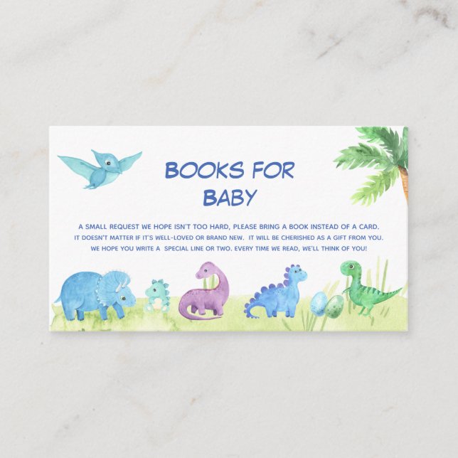 Dinosaur Books for Baby Cute Enclosure Card (Front)