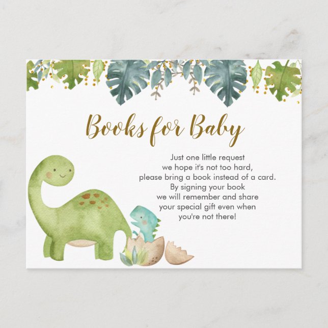 Dinosaur Books For Baby Enclosure Card (Front)