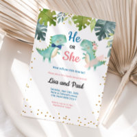 Dinosaur Bowtie or Tutu Dinosaur invitation 