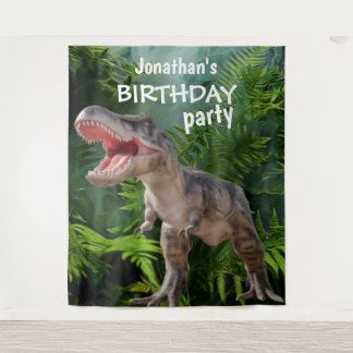 Dinosaur Boy BIRTHDAY Backdrop Tapestry