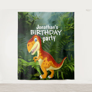 Dinosaur Boy BIRTHDAY Backdrop Tapestry