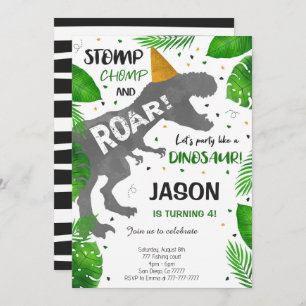 Dinosaur Boy Birthday Party Invitation