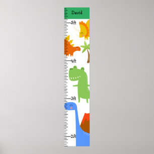Dinosaur Boy Dino Growth Chart Personalized