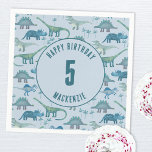 Dinosaur Boy Kids Birthday Party Blue Napkin<br><div class="desc">Time for a wild birthday party!  A fun bunch of adorable dinosaurs on a blue background,  ready to customise with your child's name and age.  Great for any age child,  boy or girl.  Original art by Nic Squirrell.</div>