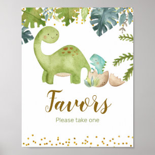 Dinosaur Boy Watercolor Favour Sign