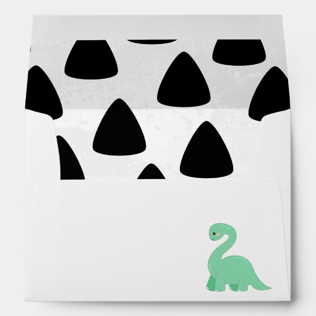 Dinosaur Boy's Birthday Party Envelope Kawaii Dino (Back (Bottom))