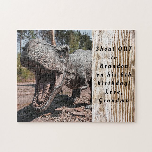 Dinosaur Boys Birthday Present Gift Tyrannosaurus Jigsaw Puzzle (Horizontal)
