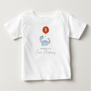 Dinosaur Boys First 1st Birthday Baby T-Shirt