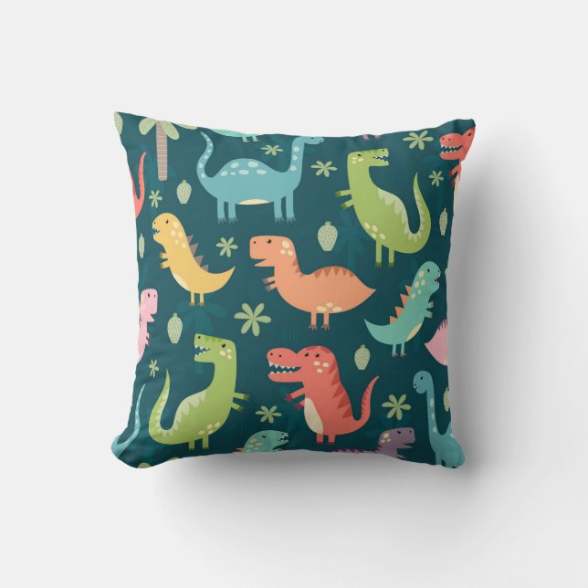 Dinosaur Boys Nursery Pattern Cushion (Front)