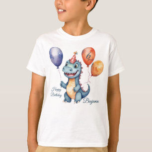 Dinosaur Boys Personalised Birthday T-Shirt