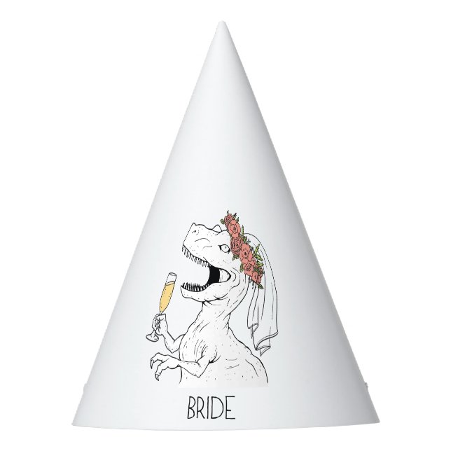 Dinosaur Bride Party Hat (Front)