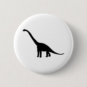 Dinosaur Brontosaurus Black and White 6 Cm Round Badge
