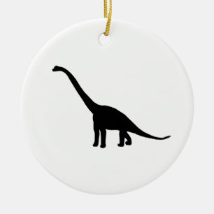 Dinosaur Brontosaurus Silhouette Ceramic Tree Decoration
