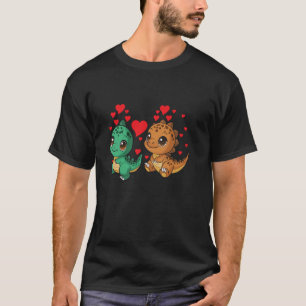 Dinosaur Brontosaurus Stegosaurus Hearts T-Shirt