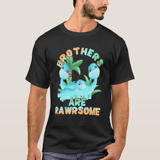 Dinosaur Brother 3 Brothers Big Little Middle Rawr T-Shirt (Front)