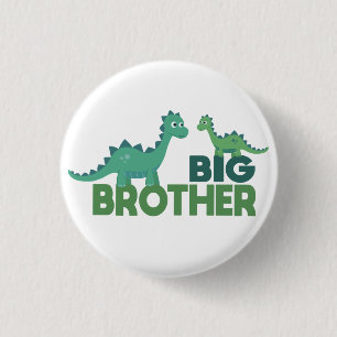 Dinosaur brothers, big brother announcement 3 cm round badge