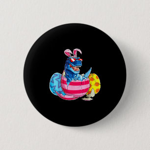 Dinosaur Bunny Ears Sunglasses Rabbit Illustration 6 Cm Round Badge