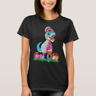 Dinosaur Bunny Easter Basket Egg Hunt T Rex Toddle T-Shirt