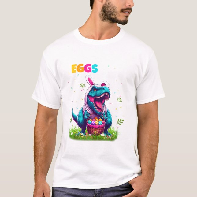 Dinosaur Bunny T rex Boys T-Shirt (Front)