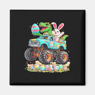 Dinosaur Bunny With Truck Easter Funny Egg Hunt Ki Magnet