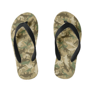 Dinosaur Camouflage Flip Flops for Kids