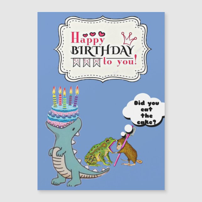 Dinosaur Card /Funny birthday card/ (Front)