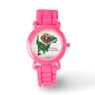 Dinosaur carrying Santa Claus Christmas Watch