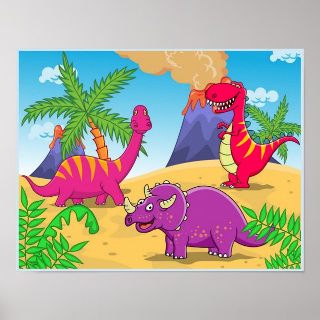 Dinosaur cartoon poster (Front)