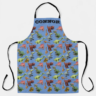 Dinosaur Cartoon toy Collage Custom Text Apron